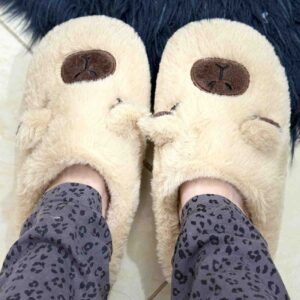 brown capybara slipper
