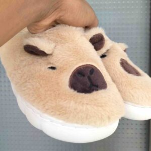 brown capybara slipper